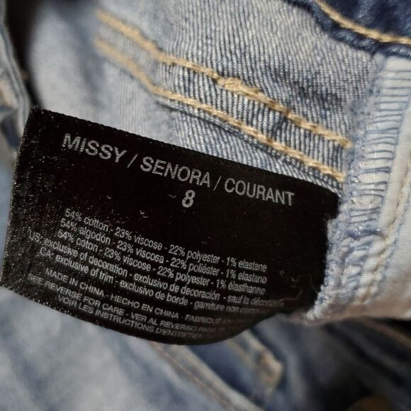 NINE West Gramercy Skinny Floral Embroidered Mid Rise Skinny Stretch Jeans 8 - Picture 12 of 12